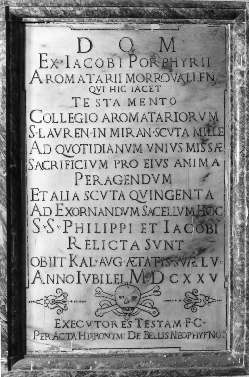 lapide tombale - ambito romano (sec. XVII)