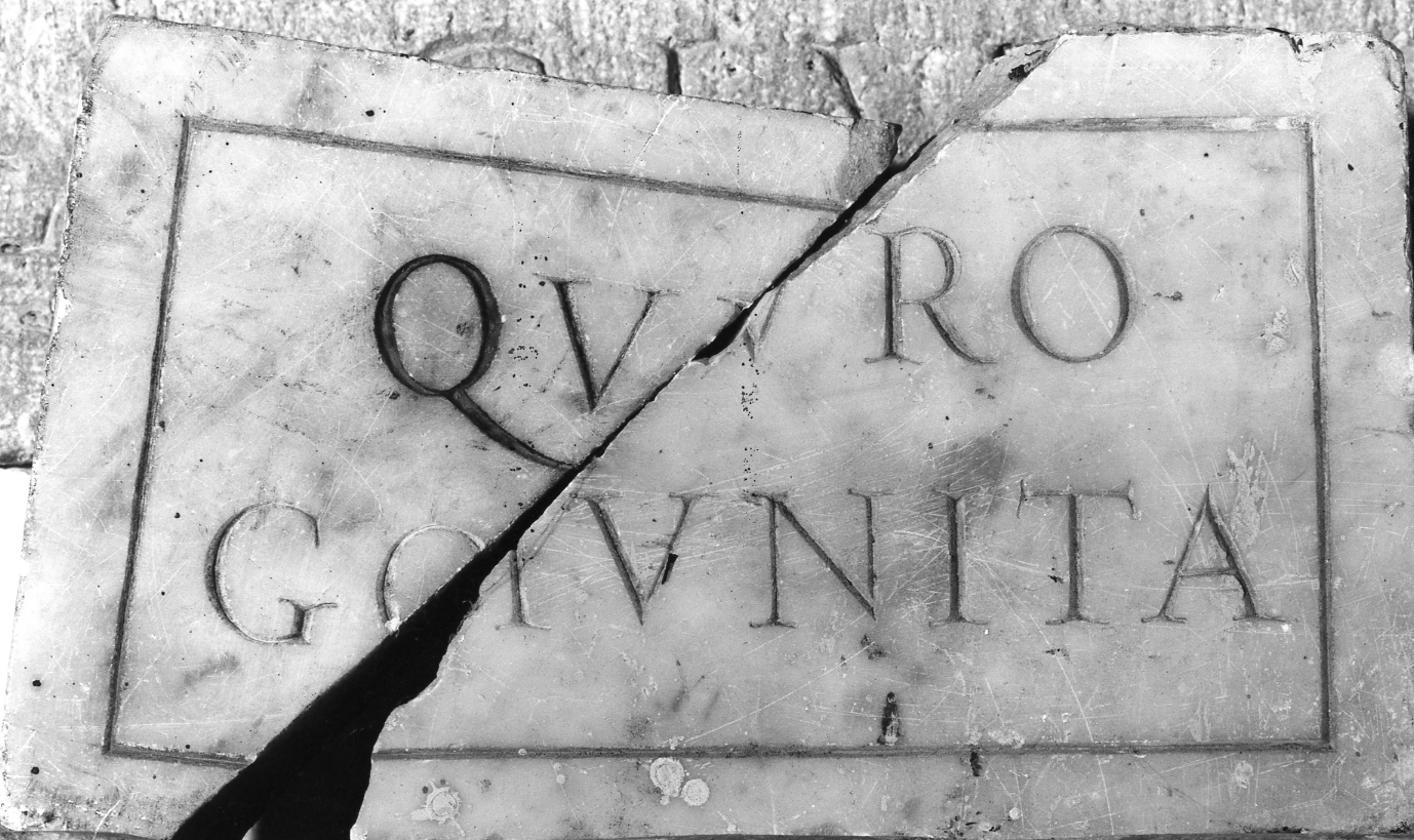 lapide, frammento - ambito romano (fine/inizio secc. XVI/ XVII)