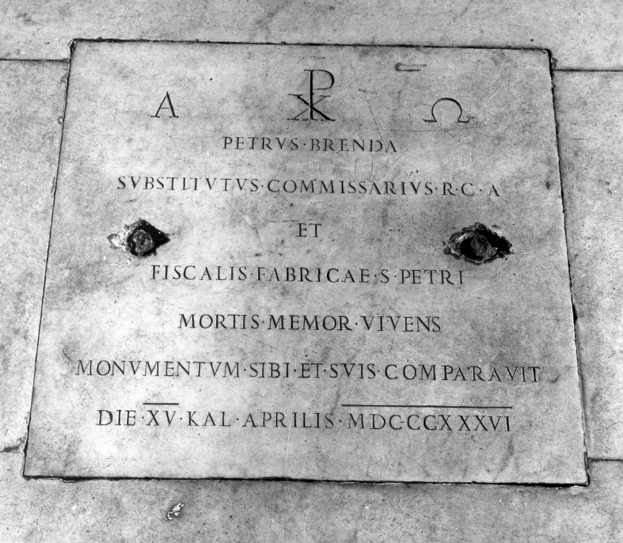 lapide tombale - ambito romano (sec. XIX)