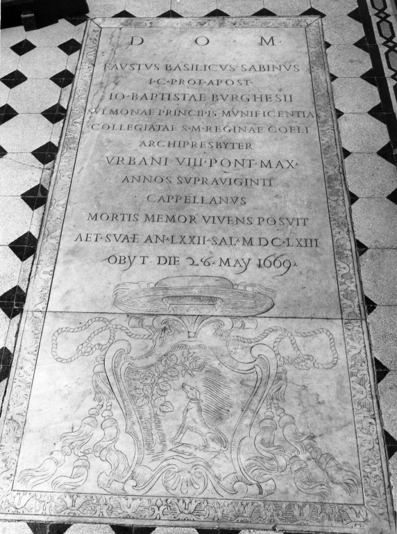 lapide tombale - ambito romano (sec. XVII)