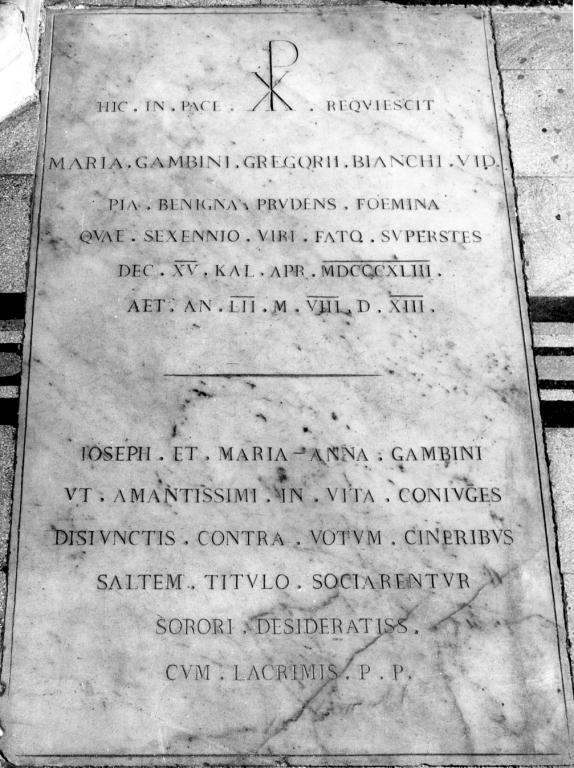 lapide tombale - ambito laziale (sec. XIX)