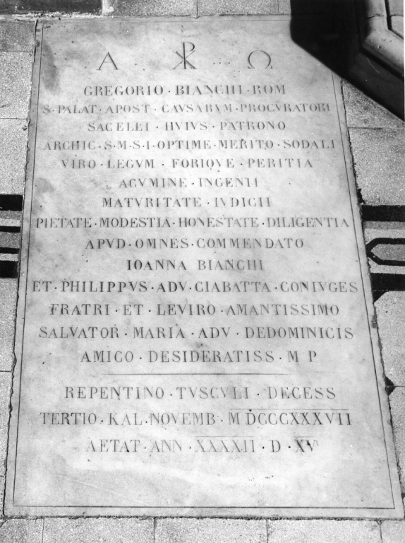 lapide tombale - ambito romano (sec. XIX)