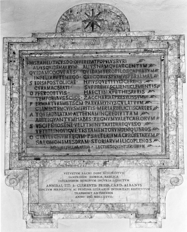 lapide documentaria - ambito romano (sec. VIII, sec. XVIII)