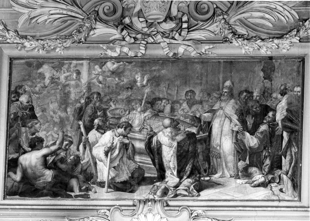 traslazione del corpo di San Clemente (dipinto) di Odazzi Giovanni (primo quarto sec. XVIII)