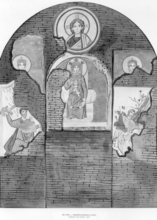 Madonna con Bambino; teste di Sante; testa di Cristo; figura maschili con spada (dipinto) di Ewing William (sec. XIX)