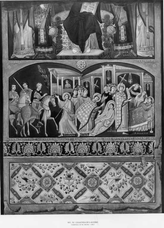 storie della vita di Sant'Alessio; Cristo e Santi (dipinto) di Ewing William (sec. XIX)