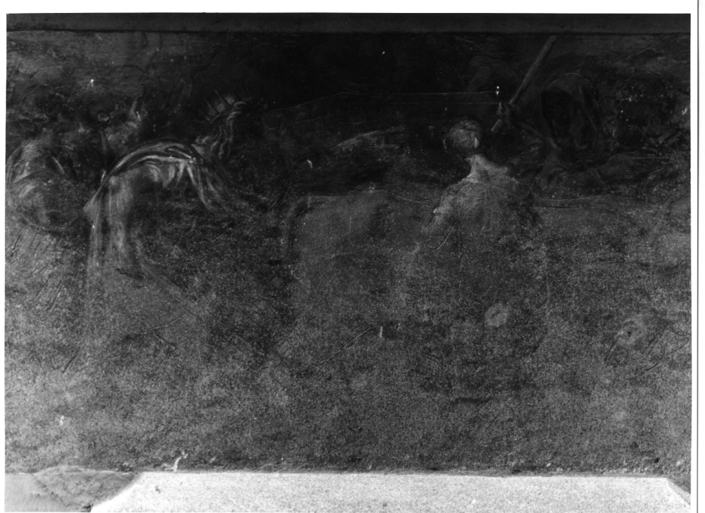 Muzio Scevola uccide per errore il tesoriere (dipinto, complesso decorativo) di Maturino da Firenze, Caldara Polidoro detto Polidoro da Caravaggio (sec. XVI)