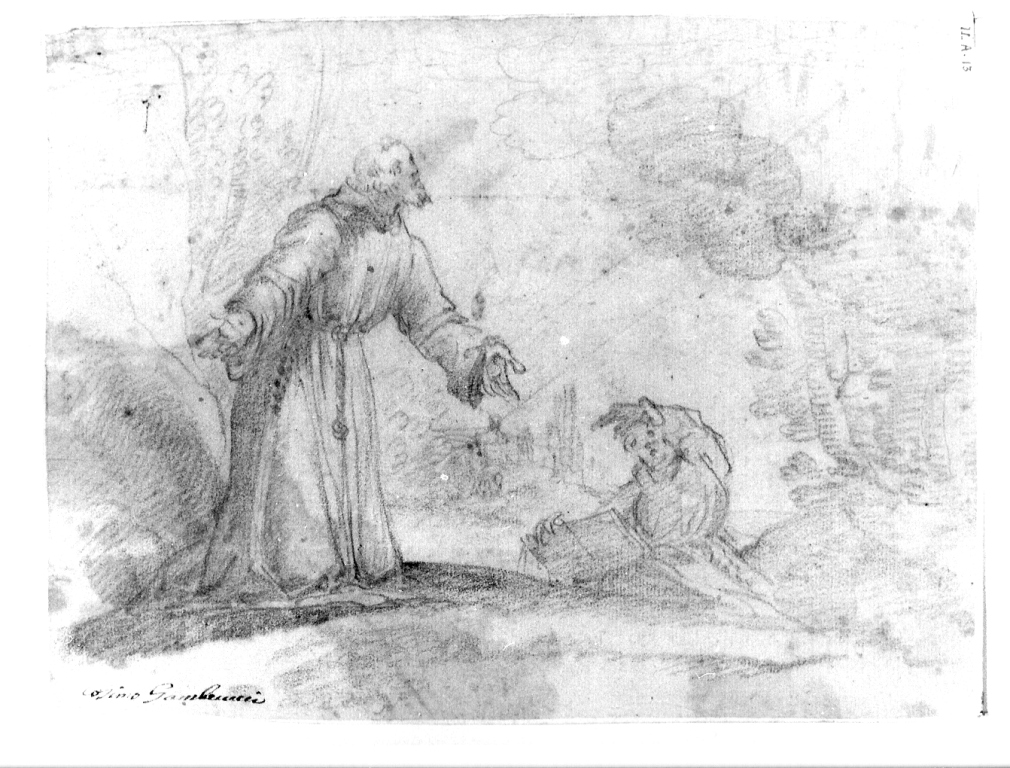San Francesco d'Assisi riceve le stimmate (disegno) di Gamberucci Cosimo (fine/inizio secc. XVI/ XVII)