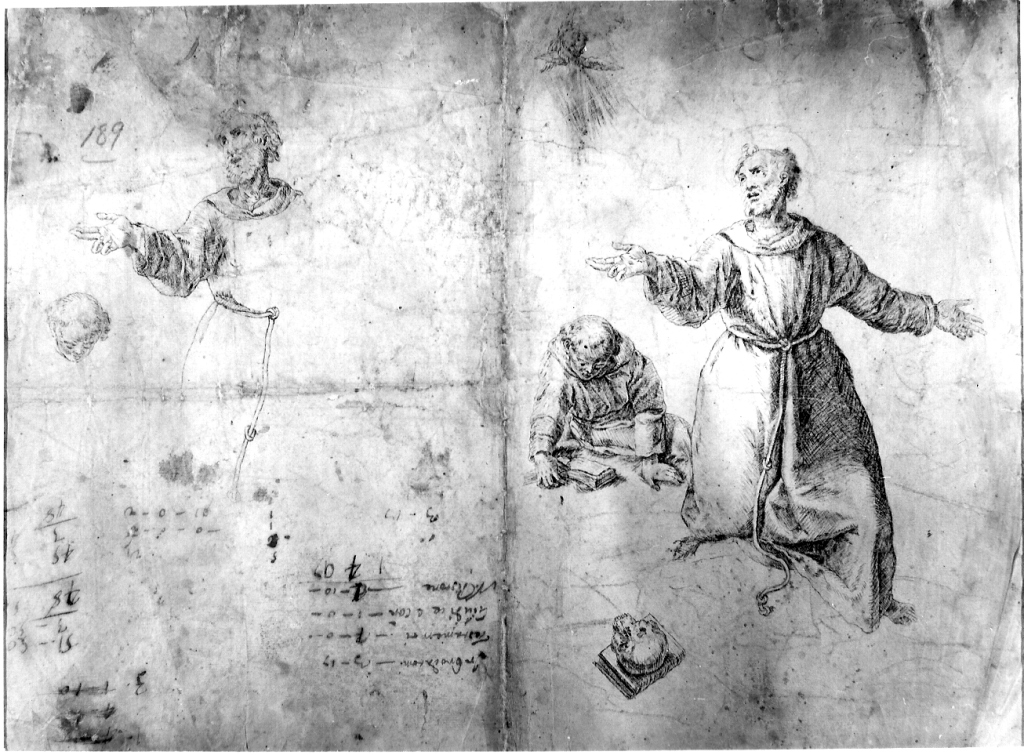 San Francesco d'Assisi riceve le stimmate (disegno) di Sadeler Raphael I (sec. XVI)