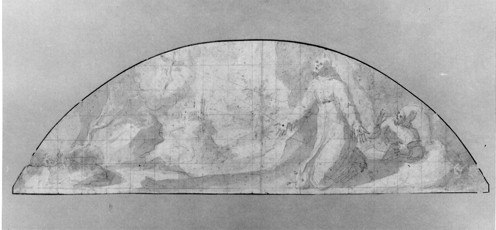 San Francesco d'Assisi riceve le stimmate (disegno) - ambito senese (sec. XVII)