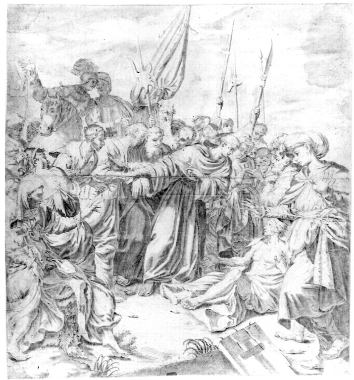 Sant'Antonio da Padova resuscita un giovane (disegno) di Giovannini Giacomo Maria (secc. XVII/ XVIII)