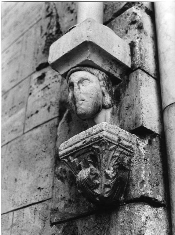 testa d'uomo (scultura) - ambito laziale (metà sec. XIII)