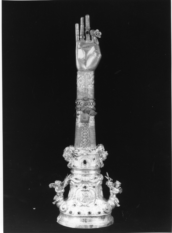 reliquiario antropomorfo - a braccio - ambito laziale (fine sec. XIX)