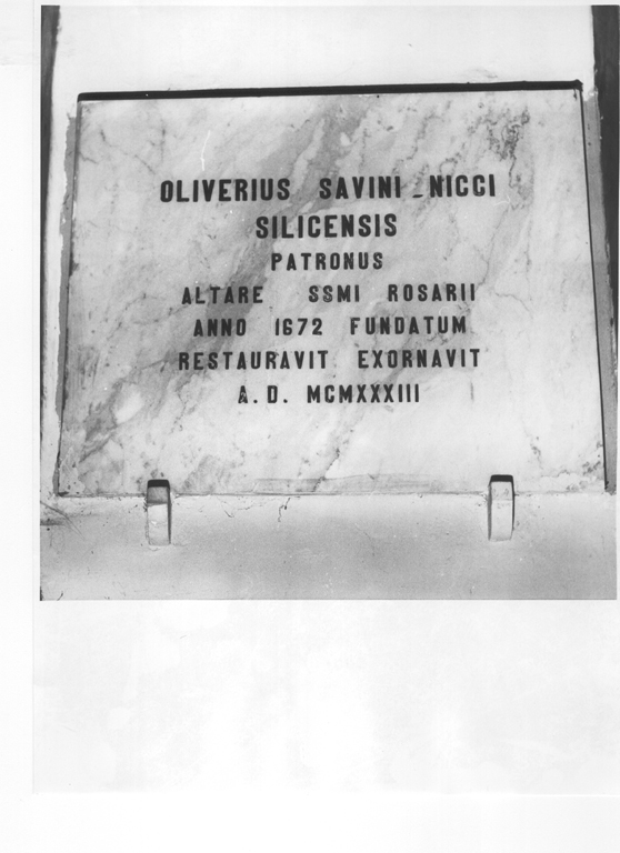 lapide documentaria - ambito laziale (prima metà sec. XX)