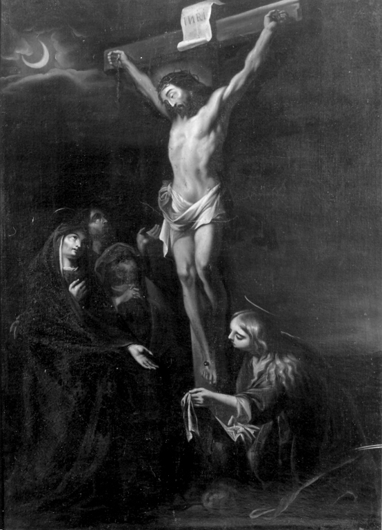 crocifissione di Cristo con la Madonna e santi (dipinto) di Maffei Francesco (prima metà sec. XVII)