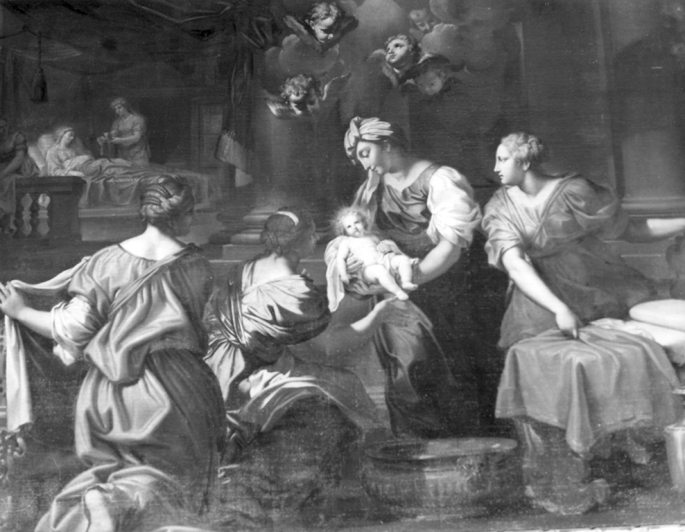 nascita di Maria Vergine (dipinto) di Massarotti Angelo (sec. XVII)