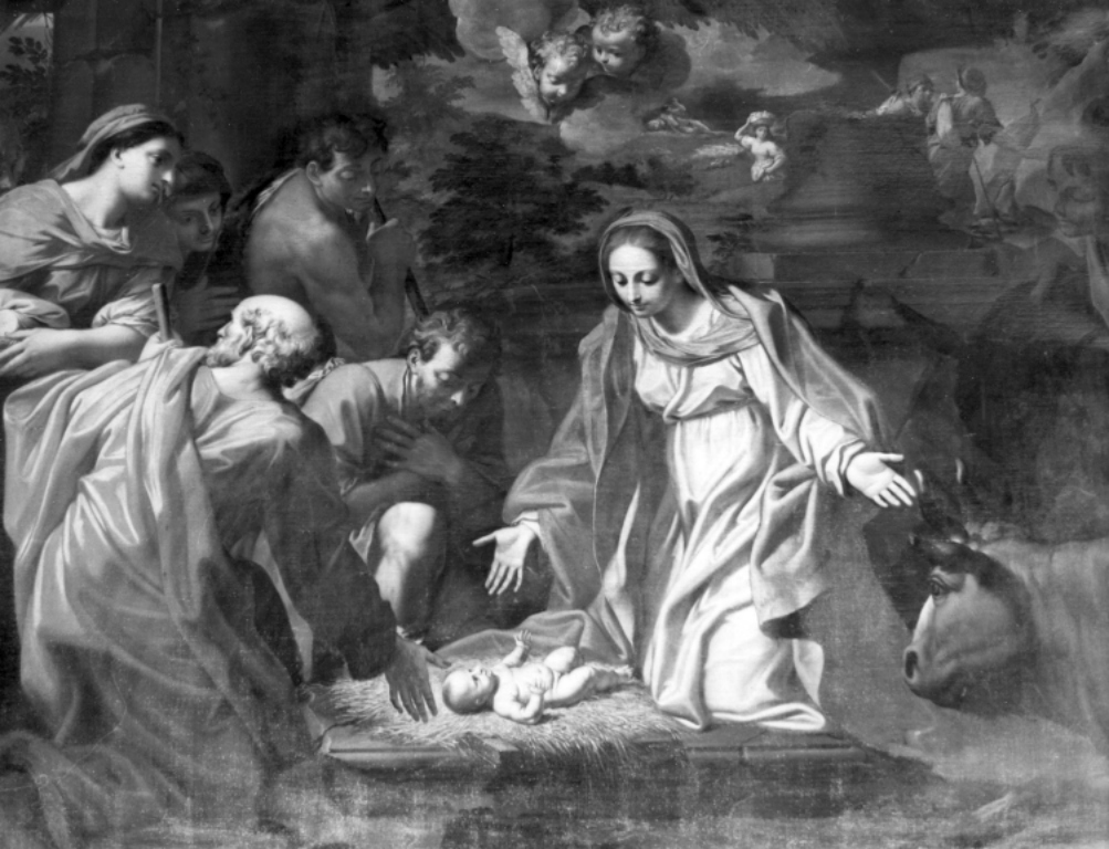 adorazione dei pastori (dipinto) di Massarotti Angelo (sec. XVII)