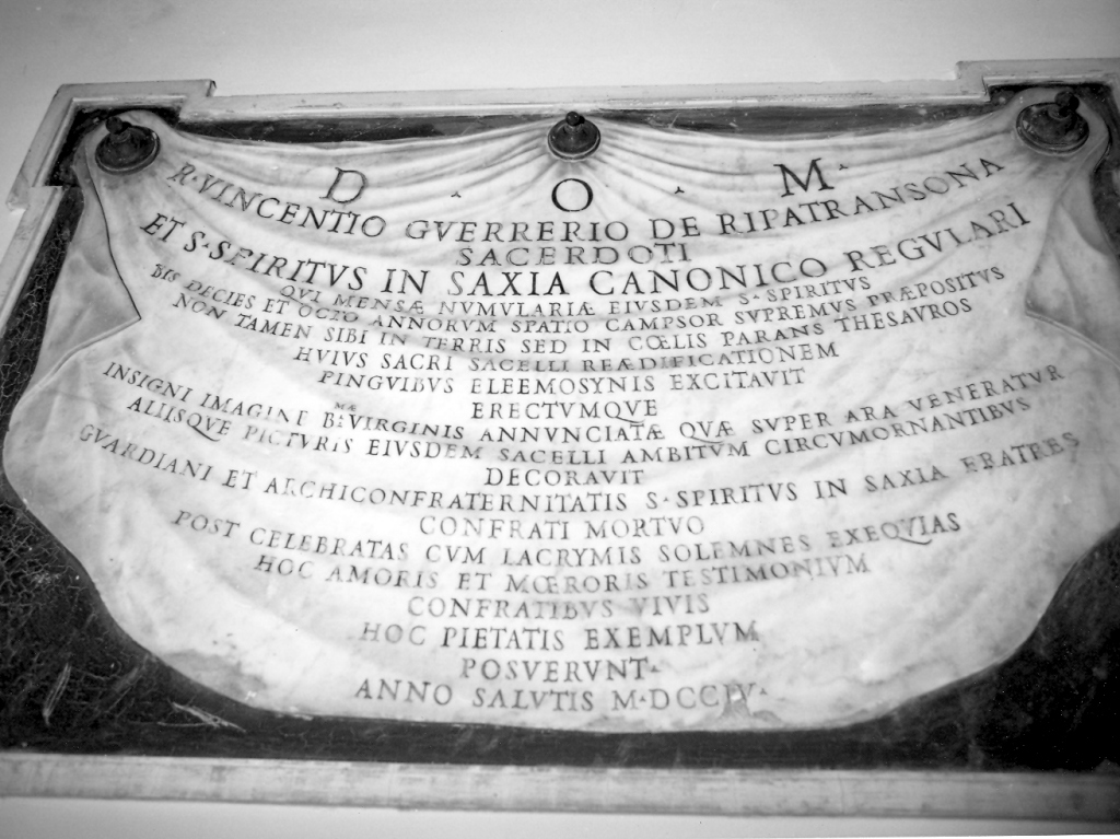 lapide commemorativa - ambito romano (sec. XVIII)