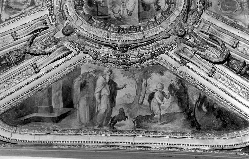commiato di San Giovanni Battista dai genitori (dipinto) di Naldini Giovambattista (sec. XVI)