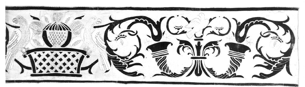 bordura, frammento - manifattura romana (ultimo quarto sec. XVII)