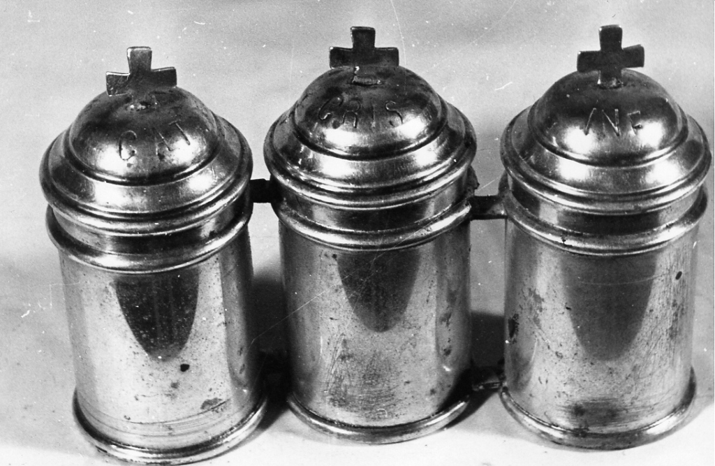 vasetti per oli santi - ambito laziale (sec. XIX)