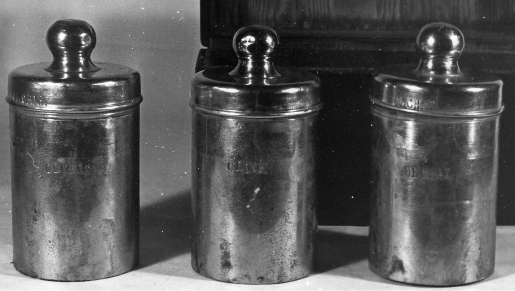 vasetti per oli santi - ambito laziale (inizio sec. XX)