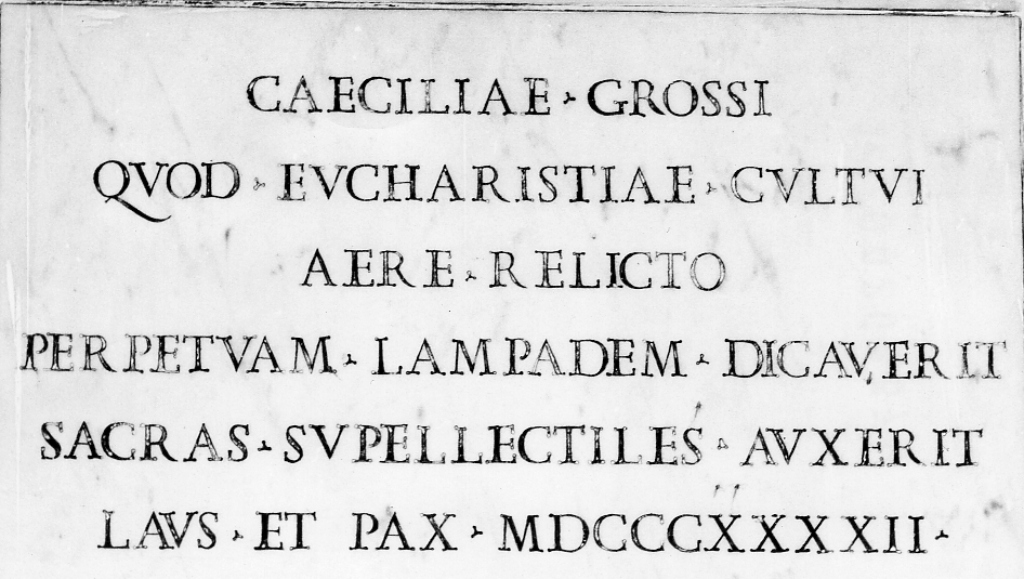 lapide commemorativa - ambito laziale (sec. XIX)