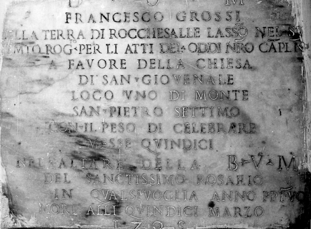 lapide commemorativa - ambito laziale (sec. XVIII)