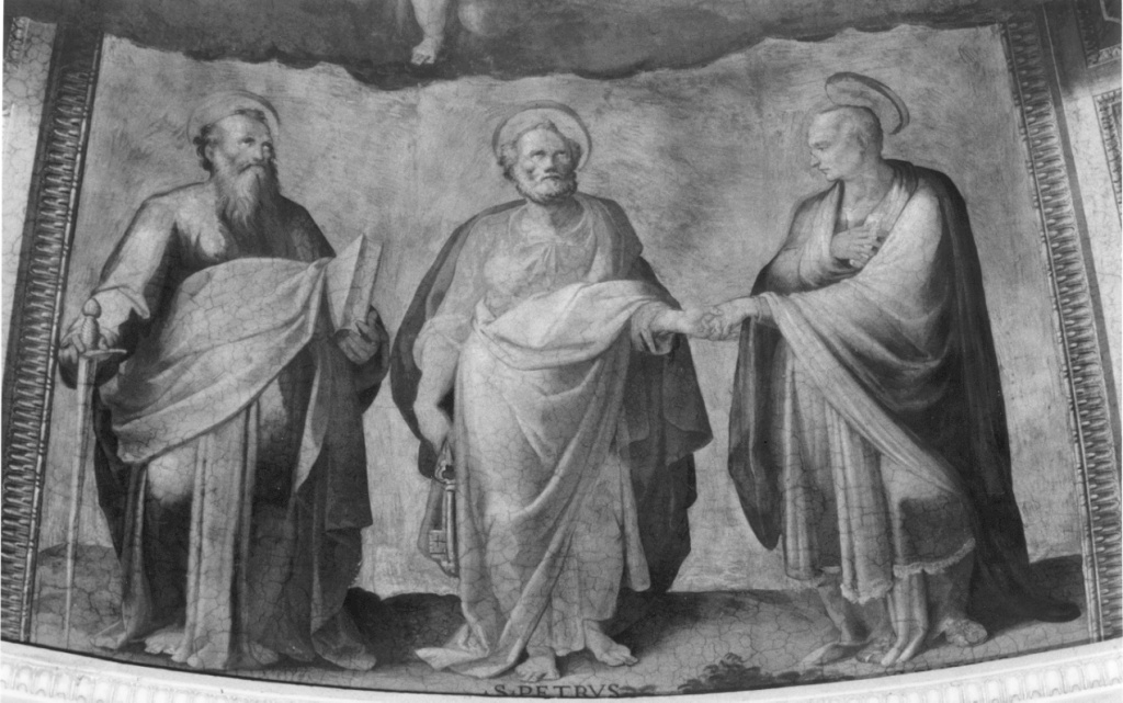 San Paolo, San Pietro, San Pudente (dipinto) di Circignani Niccolò detto Pomarancio (sec. XVI)