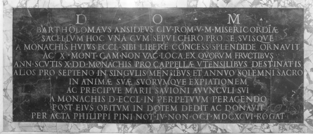 lapide - bottega romana (sec. XVII)