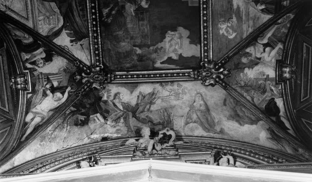 Madonna Immacolata appare a San Giovanni Evangelista nell'isola di Patmos (dipinto) di Gherardi Antonio (sec. XVII)