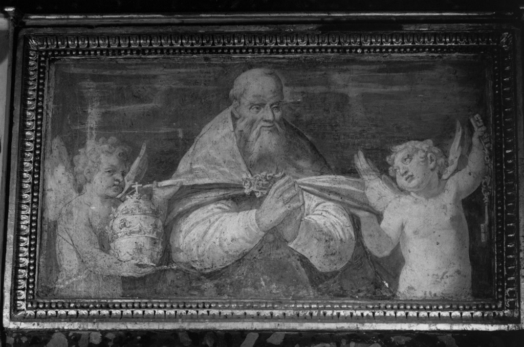 San Cleto tra due angeli (dipinto) di Circignani Niccolò detto Pomarancio (maniera) (ultimo quarto sec. XVI)