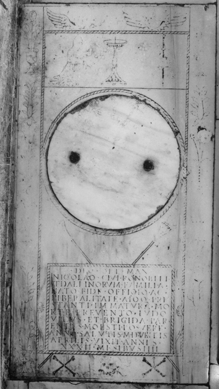 lapide tombale - manifattura romana (sec. XVI)