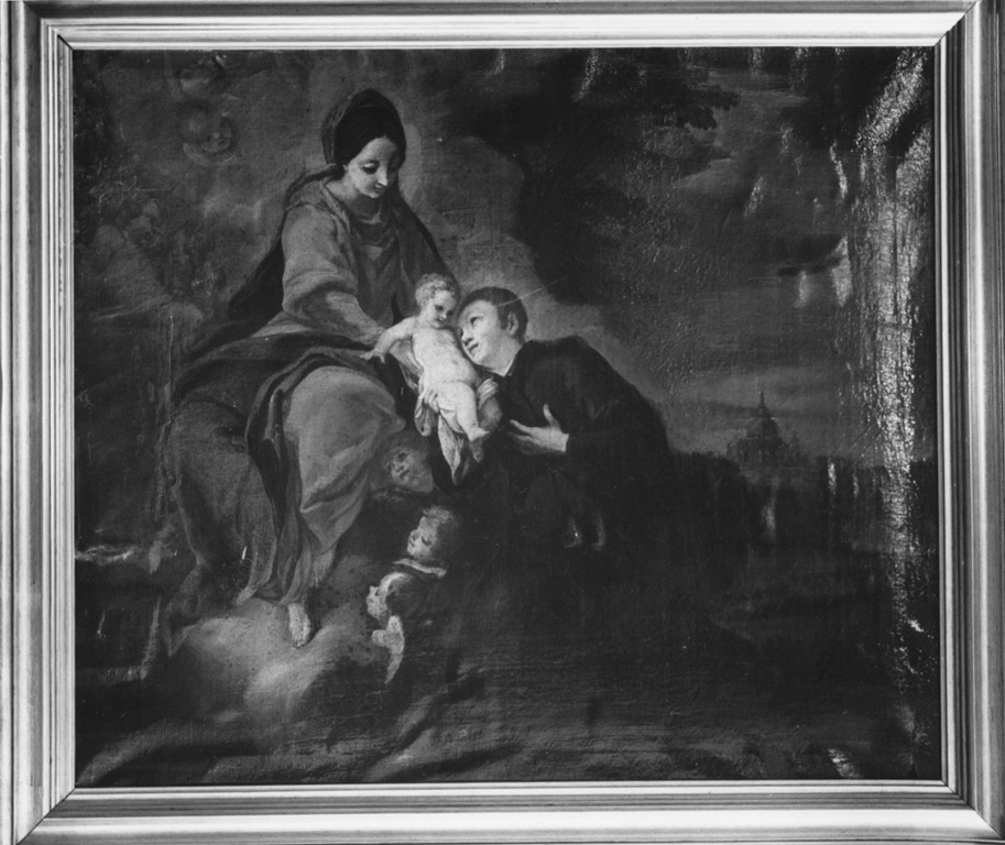 San Stanislao Kostka riceve Gesù Bambino dalle mani della Madonna (dipinto) - ambito romano (prima metà sec. XVIII)