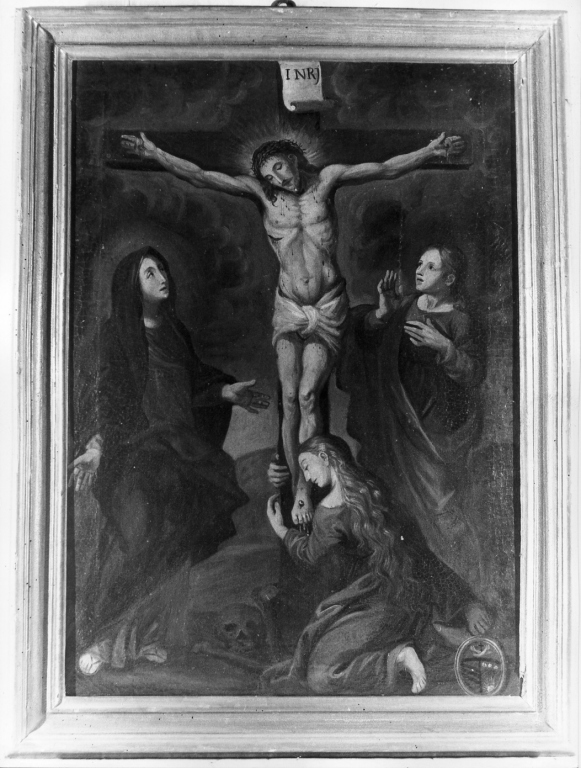 stazione XII: Gesù innalzato e morto in croce (dipinto) - ambito laziale (sec. XIX)