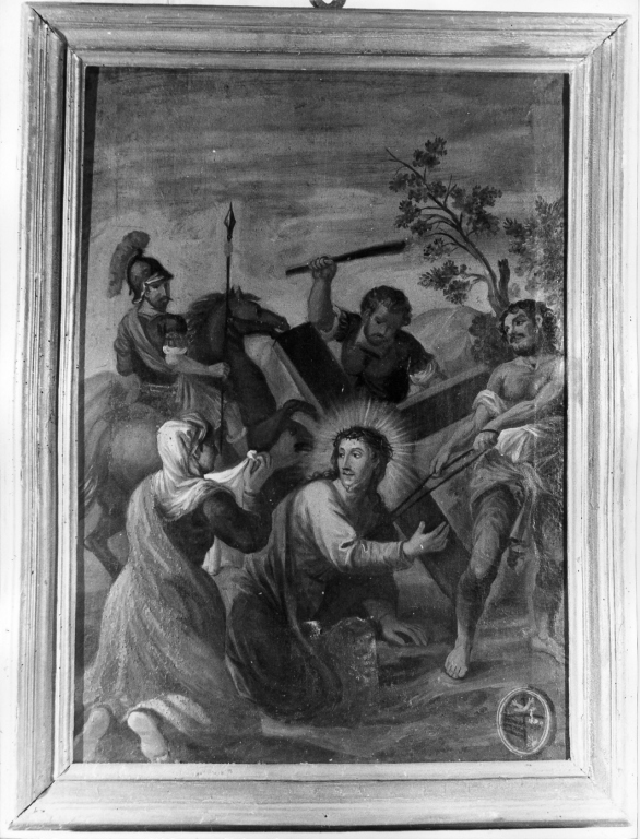 stazione VI: Gesù asciugato dalla Veronica (dipinto) - ambito laziale (sec. XIX)