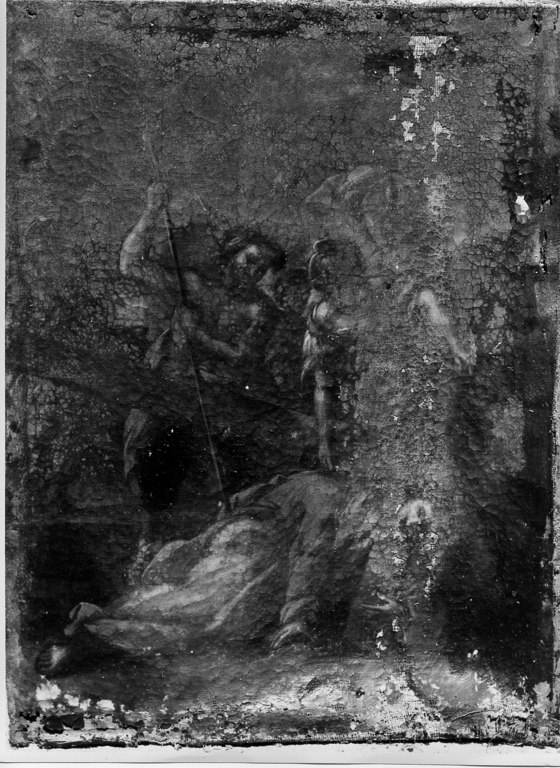 stazione IX: Gesù cade sotto la croce la terza volta (dipinto, elemento d'insieme) - ambito napoletano (sec. XVII)