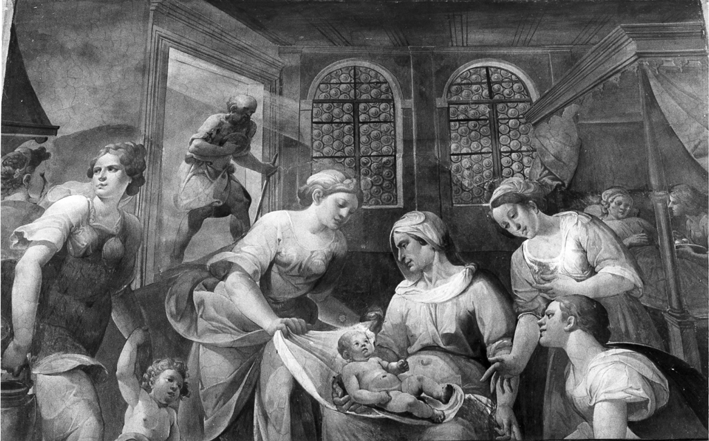 nascita di Maria Vergine (dipinto, elemento d'insieme) di Cesari Giuseppe detto Cavalier d'Arpino (cerchia) (sec. XVII)