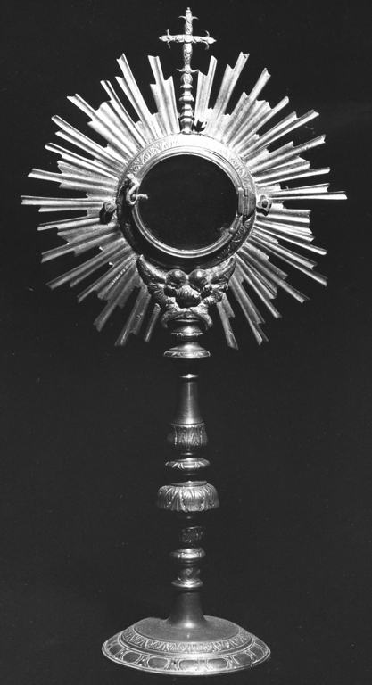 ostensorio - a raggiera - ambito laziale (secc. XIX/ XX)