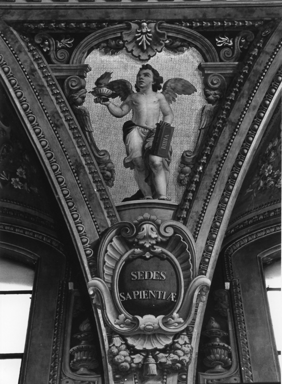 angelo con libro (dipinto, elemento d'insieme) di Mariani Cesare (attribuito) (sec. XIX)