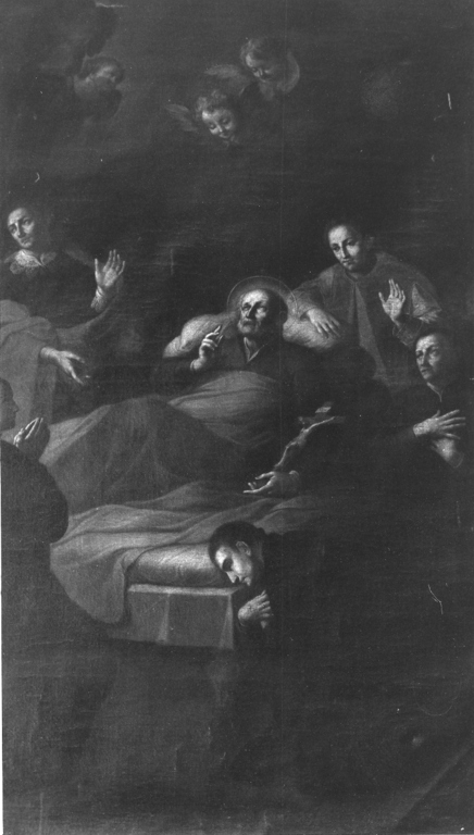 Transito di San Giuseppe Calasanzio (dipinto) di Ceccarini Sebastiano (attribuito) (terzo quarto sec. XVIII)