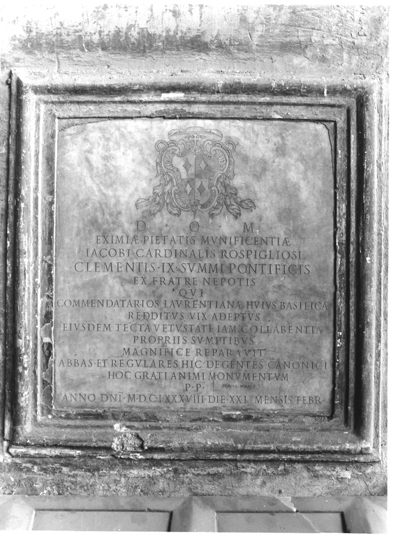 lapide commemorativa - ambito romano (sec. XVII)