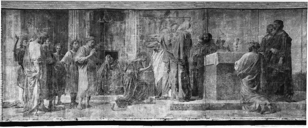 Ordinazione di S. Stefano (dipinto, frammento) di Fracassini Cesare (attribuito) (sec. XIX)