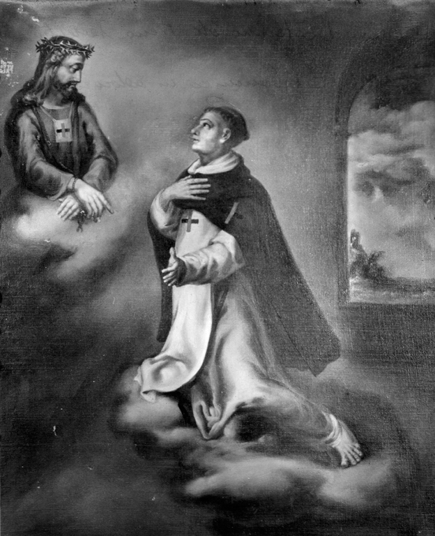 San Domenico ha la visione di Cristo (dipinto) - ambito romano (sec. XVIII)