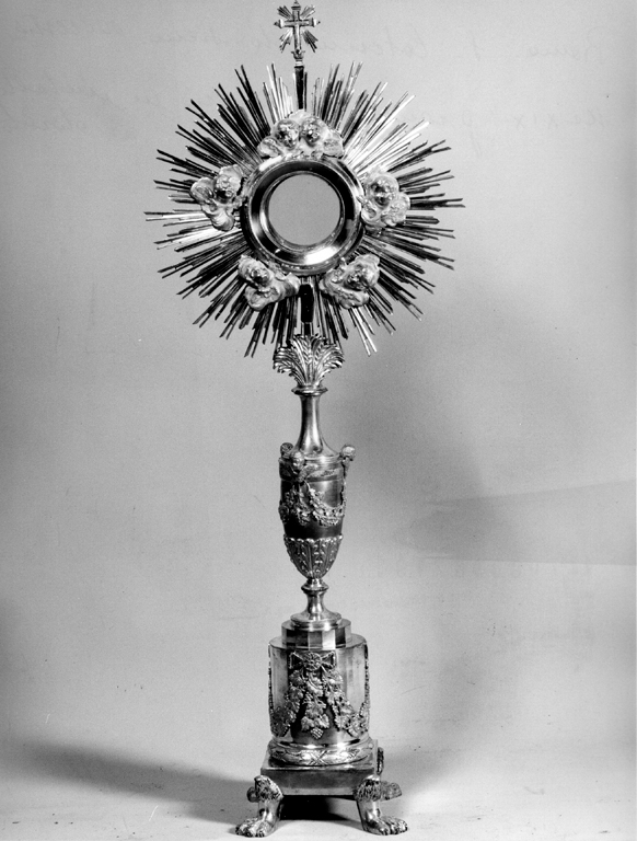 ostensorio - a raggiera - ambito romano (sec. XIX)