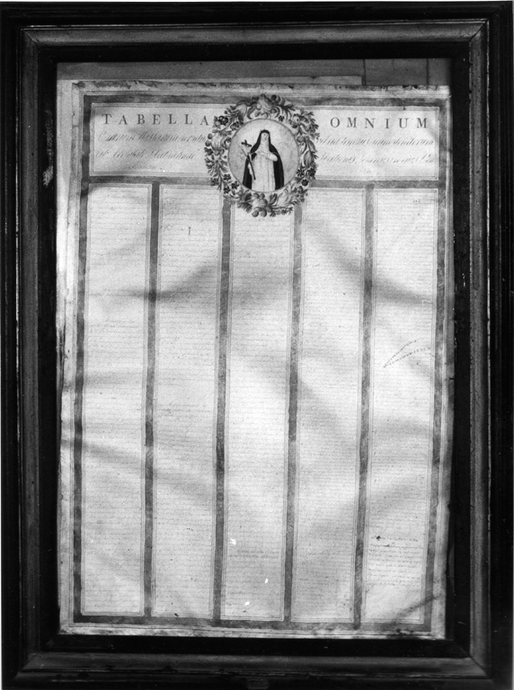 tabella delle messe - ambito romano (sec. XIX)