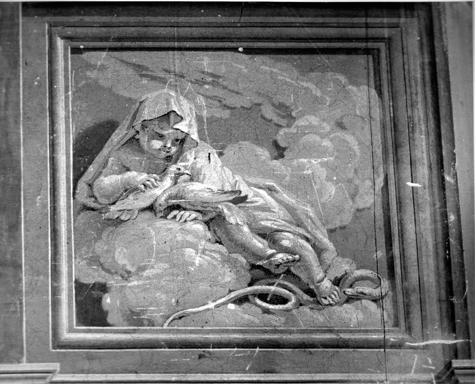 angioletto con colombe (dipinto) di Kuntz Taddeo (maniera) (sec. XVIII)