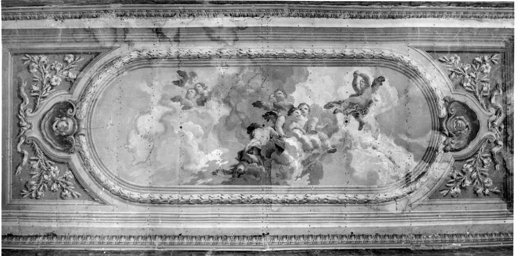 Angeli con simboli di Santa Caterina da Siena (dipinto) di Kuntz Taddeo, Marchetti Giovanni Battista (sec. XVIII)