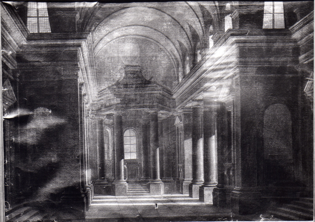 Prospettiva architettonica (dipinto) - ambito romano (seconda metà sec. XVII)