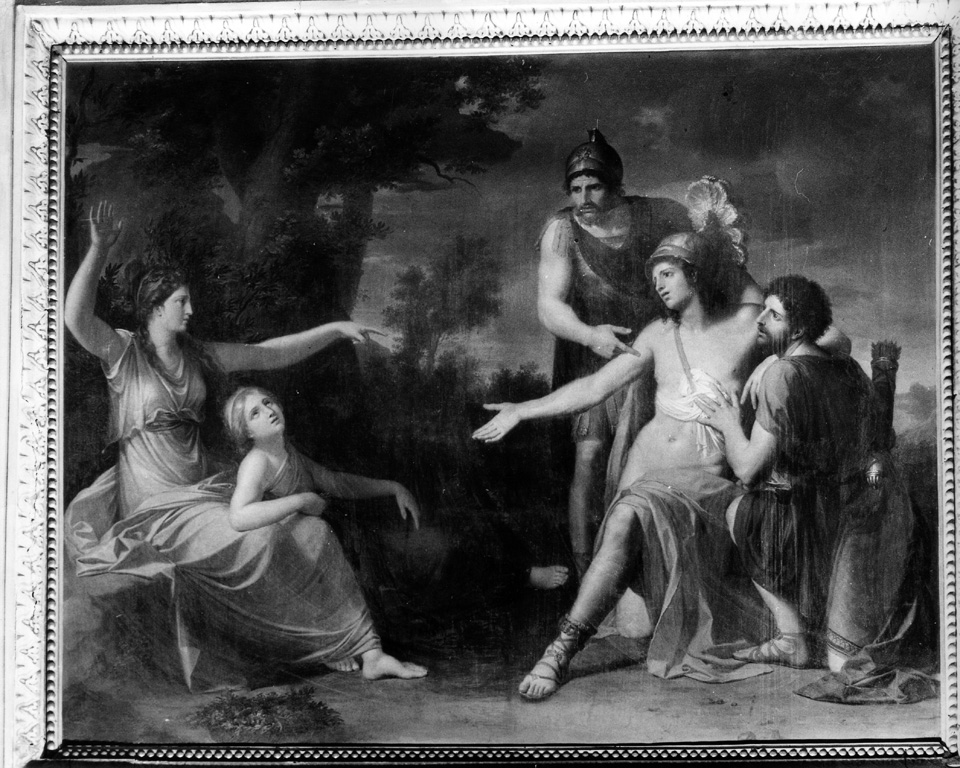 Paride si presenta, ferito, da Cenone (dipinto) di Leopardi Marcello (sec. XVIII)